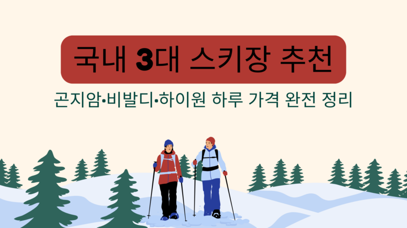 국내 3대 스키장 추천 – 곤지암·비발디·하이원 하루 가격 완전 정리